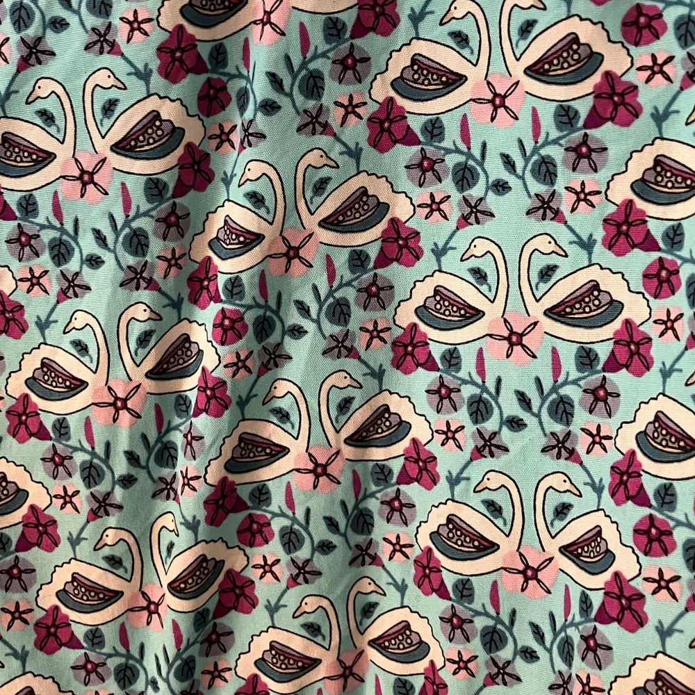 EUC Tea Swan Print Wrap Dress Sz 16 - Picture 3 of 6